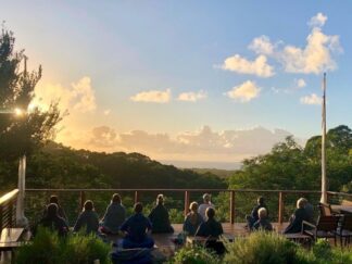 Morning yoga at Byron Bay