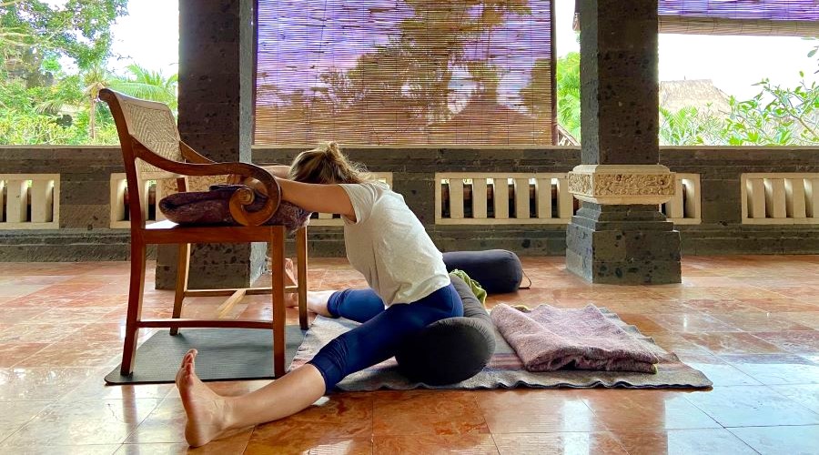 Restorative yoga class Byron Bay with Jessie Chapman